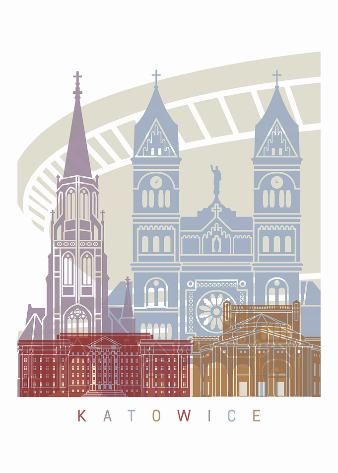 Katowice skyline poster