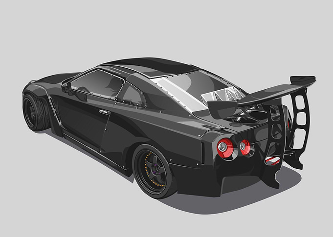 nissan gtr black