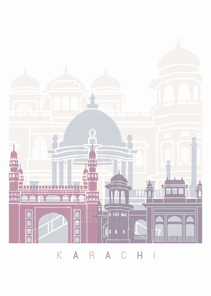 Karachi skyline poster pas