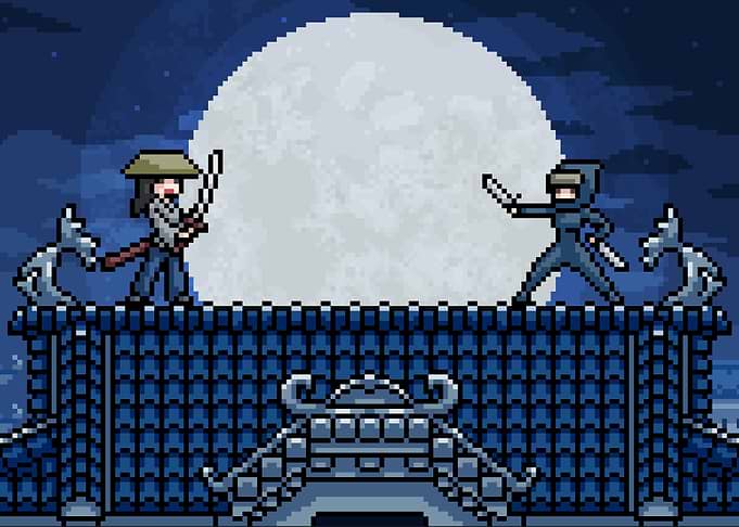 Pixel art ninja samurai