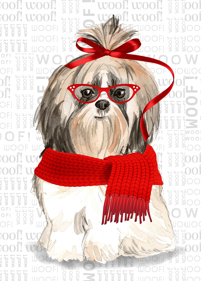 Christmas Shih Tzu Dog