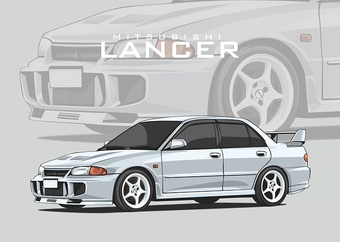 mitsubishi lancer white