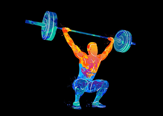 strong man lifting weights