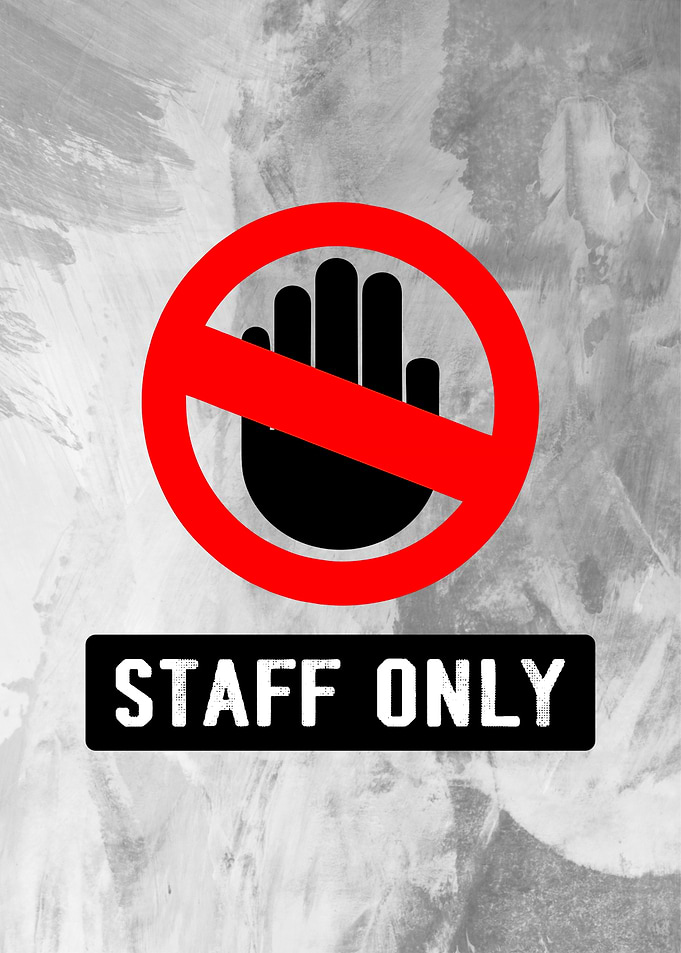 stop staff only sign