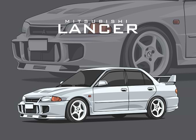 mitsubishi lancer white
