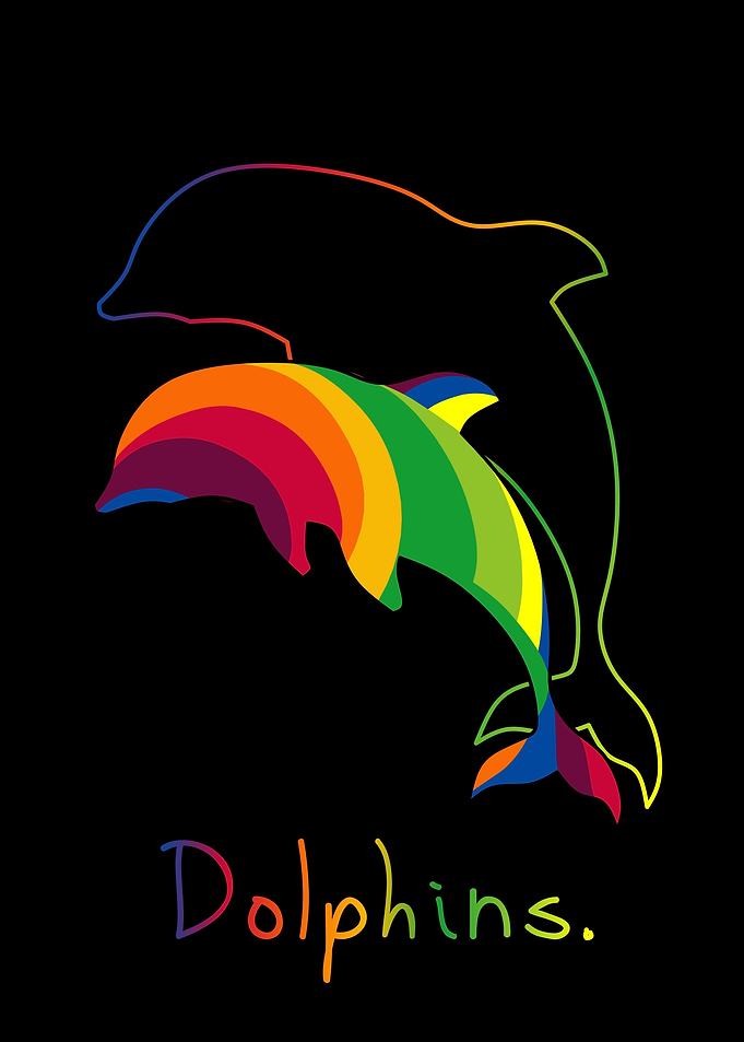 popart dolphins animals