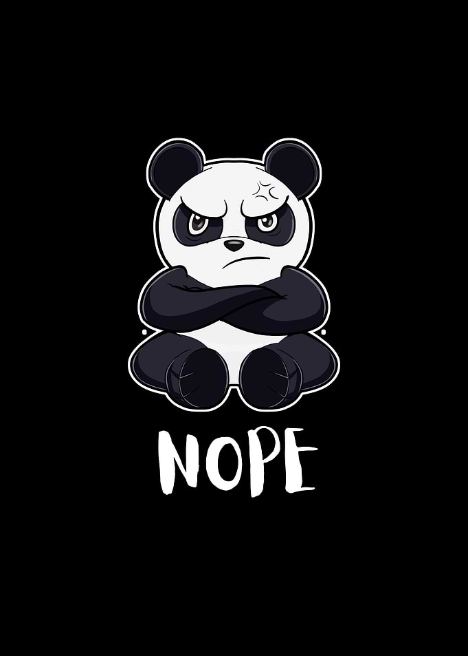 Nope Funny Lazy Panda