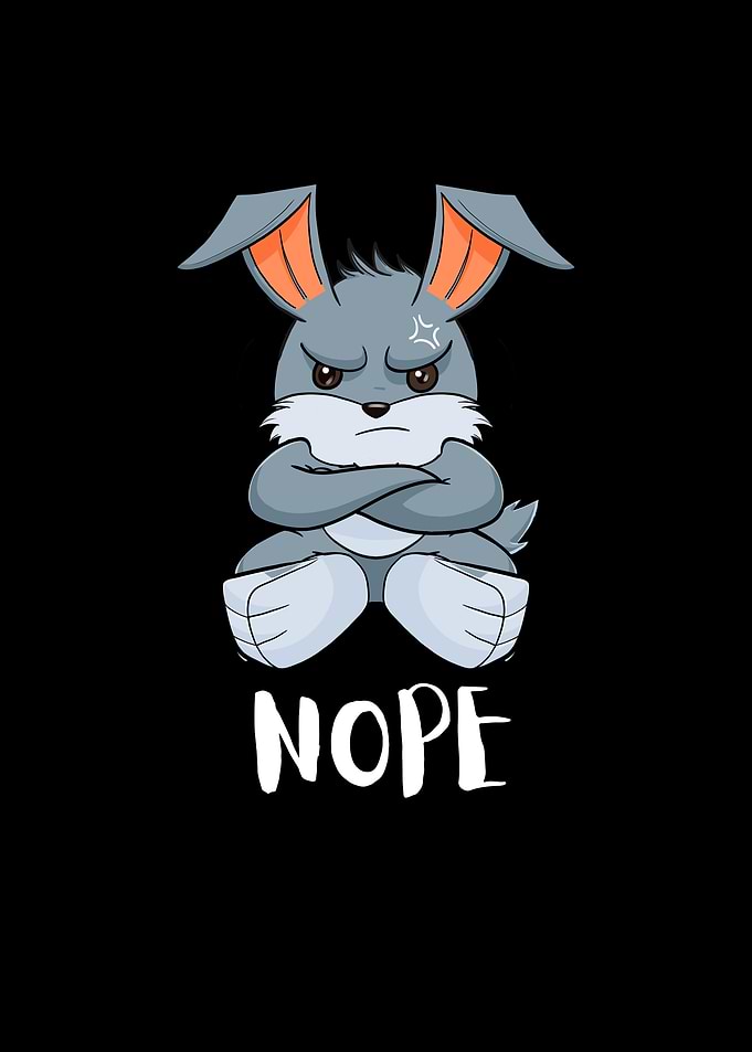 Nope Funny Lazy Rabbit
