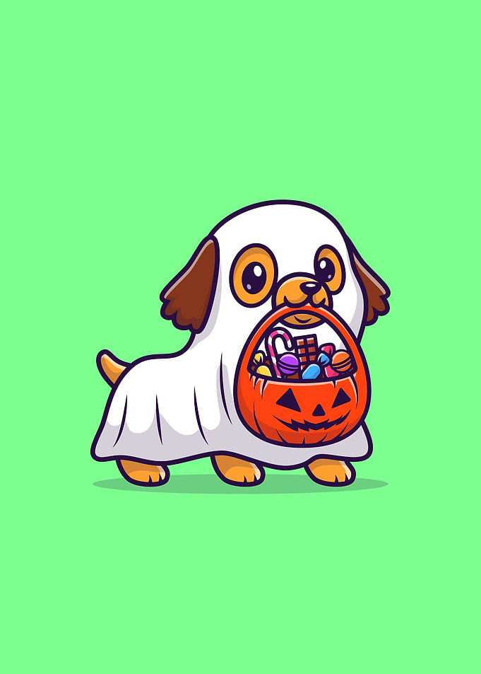 Cute ghost dog