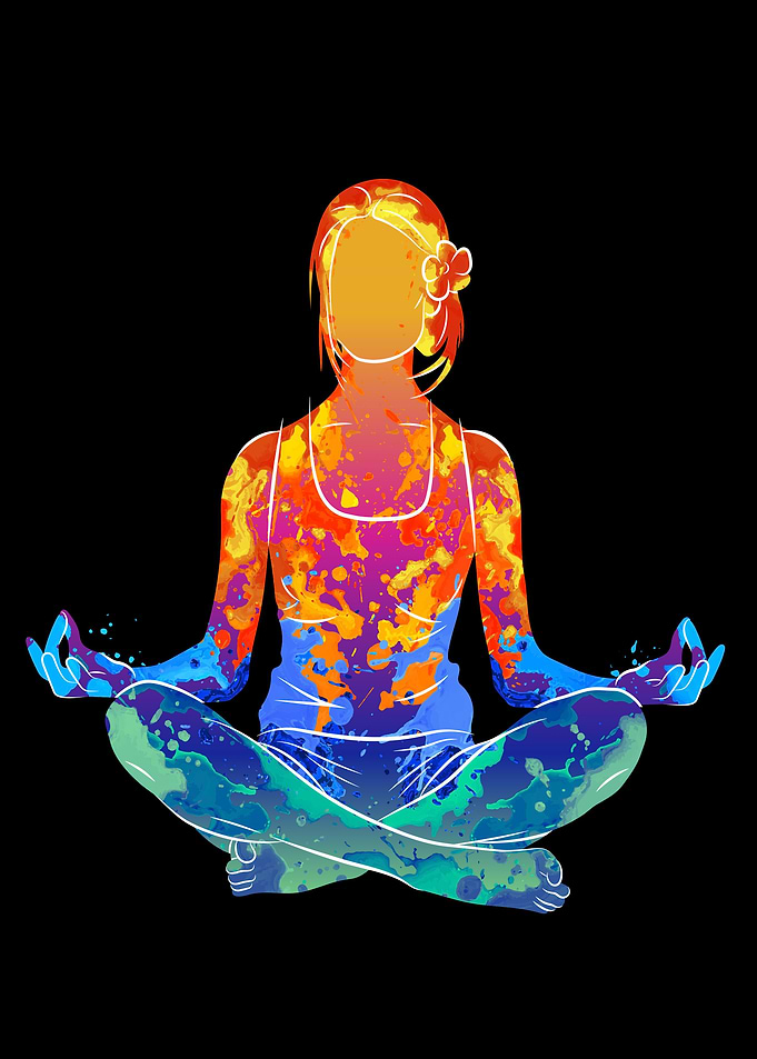 Abstract woman meditating