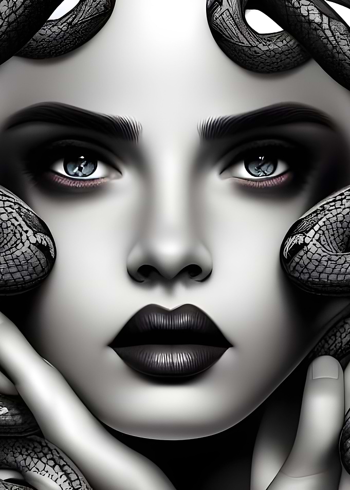 Girl with snakes