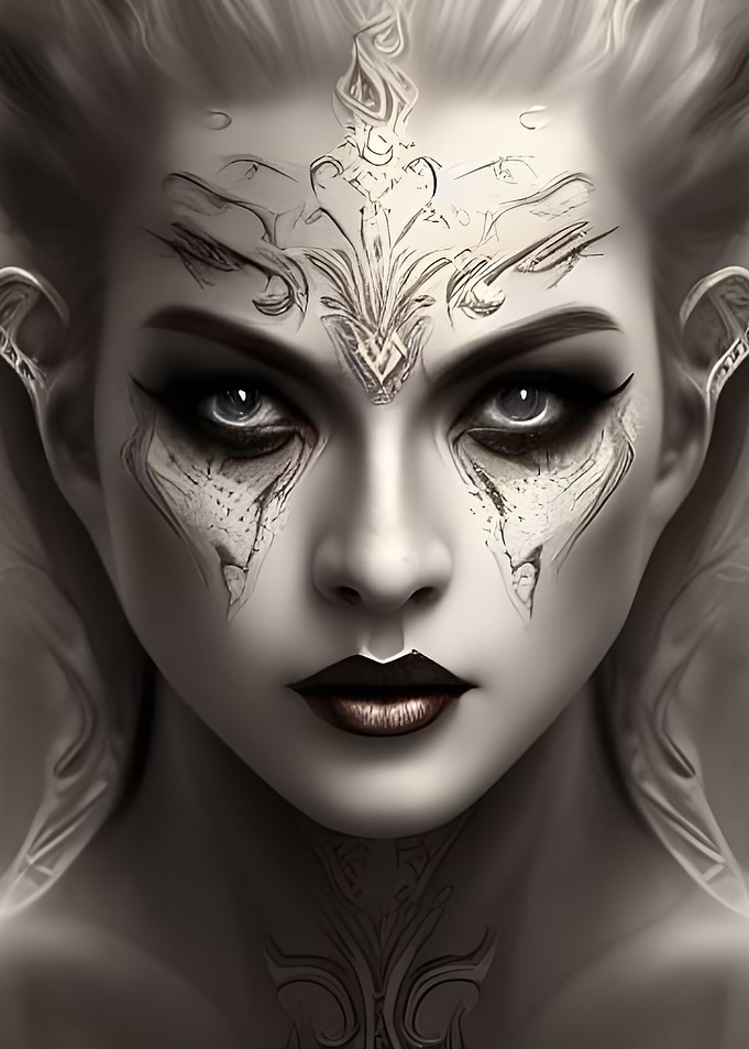 Mystic woman with tattoo