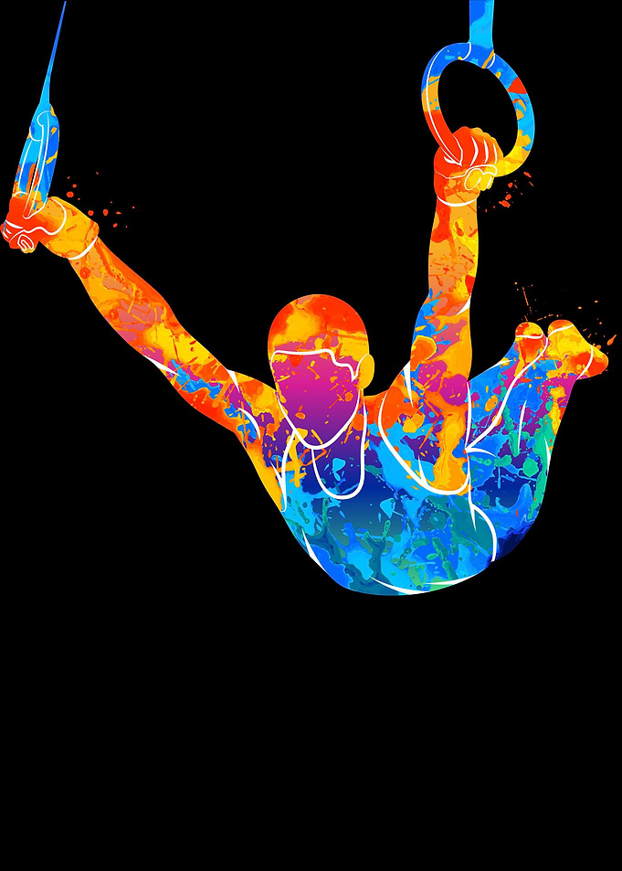 Abstract gymnast on rings