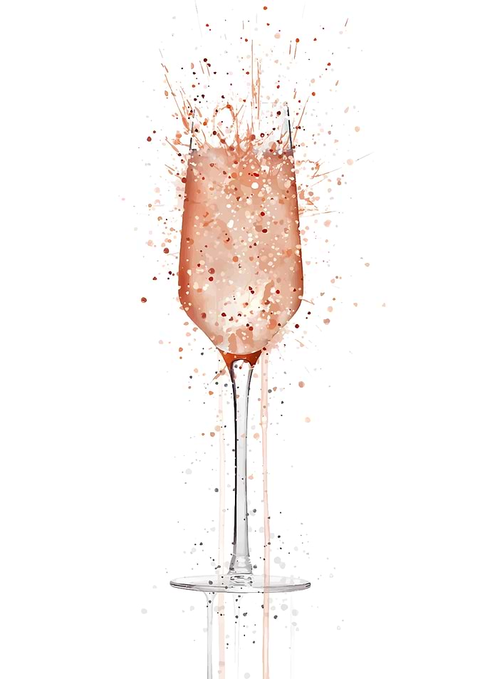 Pink Champagne Glass