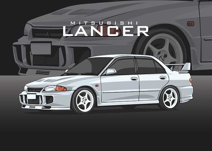 mitsubishi lancer white