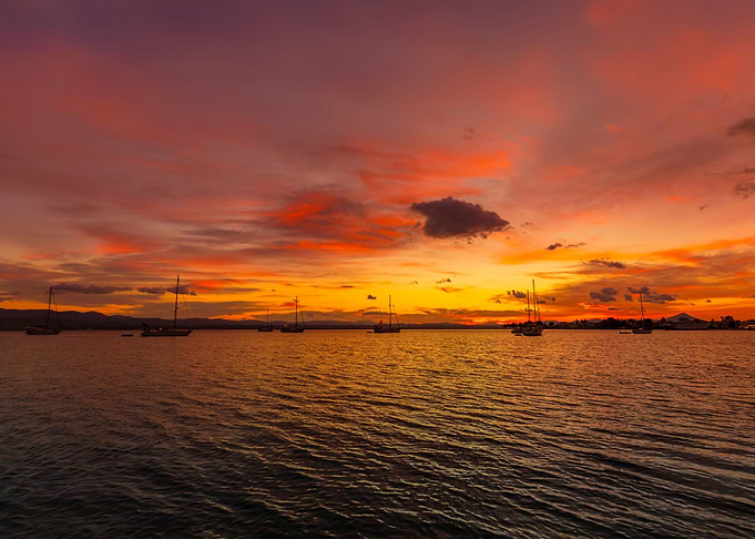 Holiday sunset in Greece