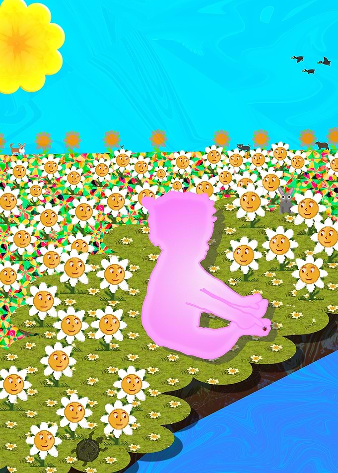 Little Girl And The Garden