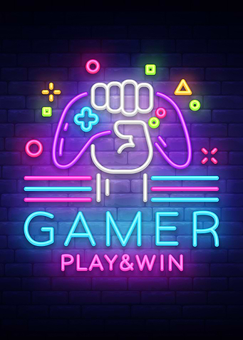 Gamer Play and Win Neon