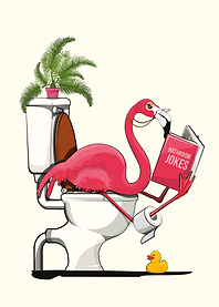 Flamingo on Toilet