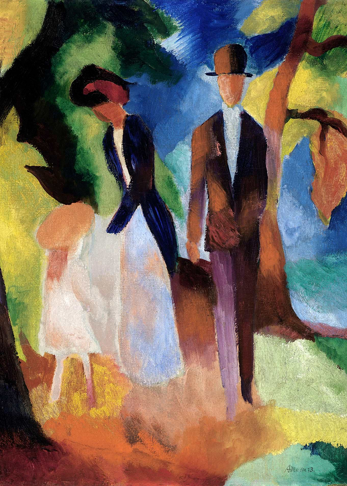 People by a Blue Lake