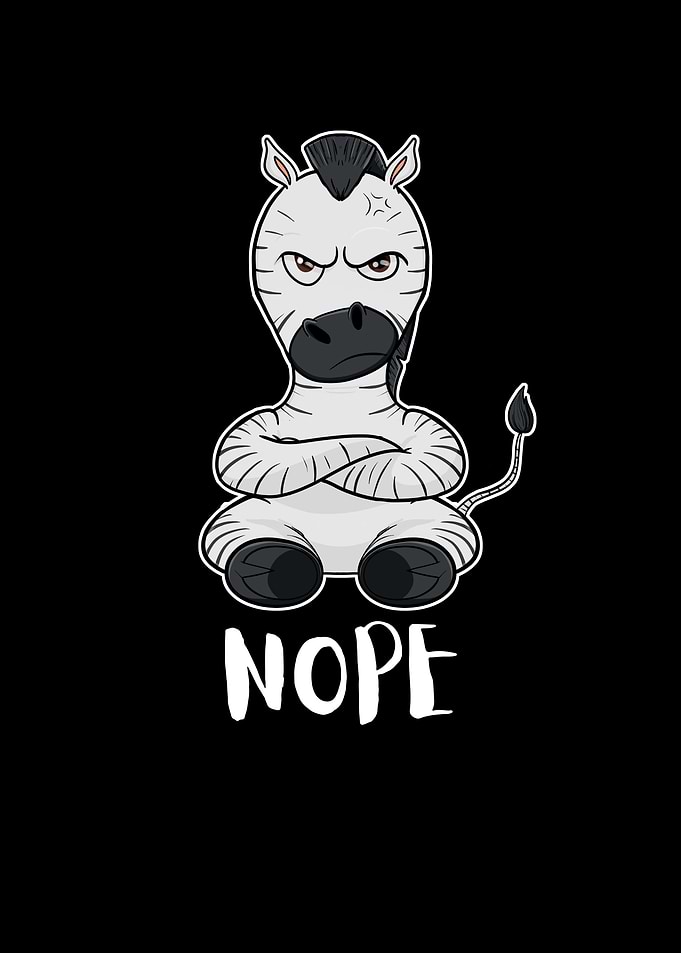 Nope Funny Lazy Zebra