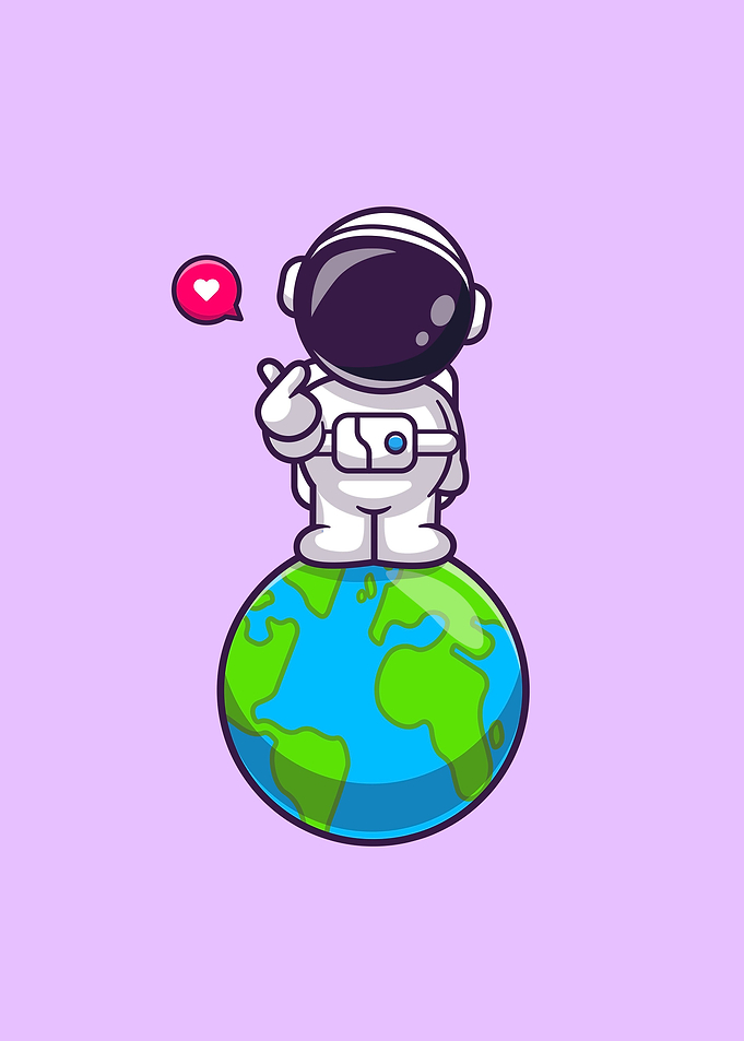 Cute astronaut standing