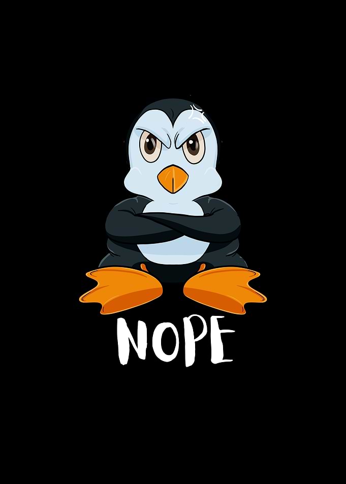 Nope Funny Lazy Penguin
