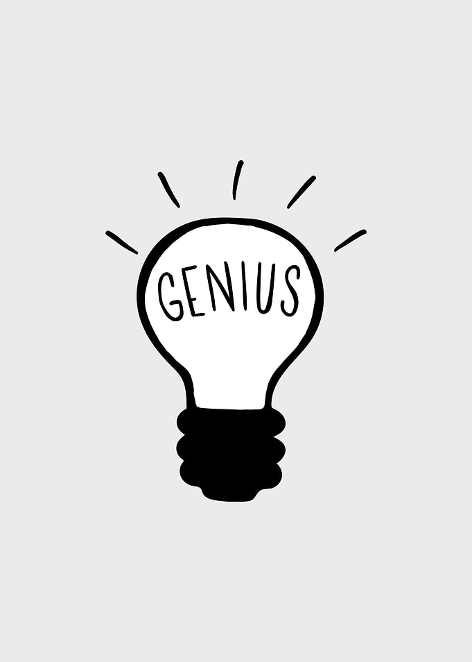 Bulb with text genius