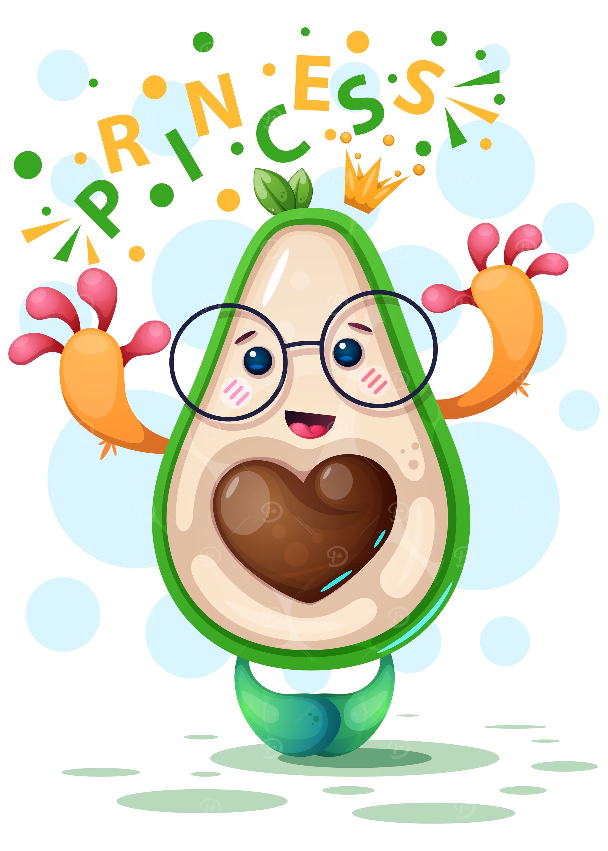 Cute Green Avocado