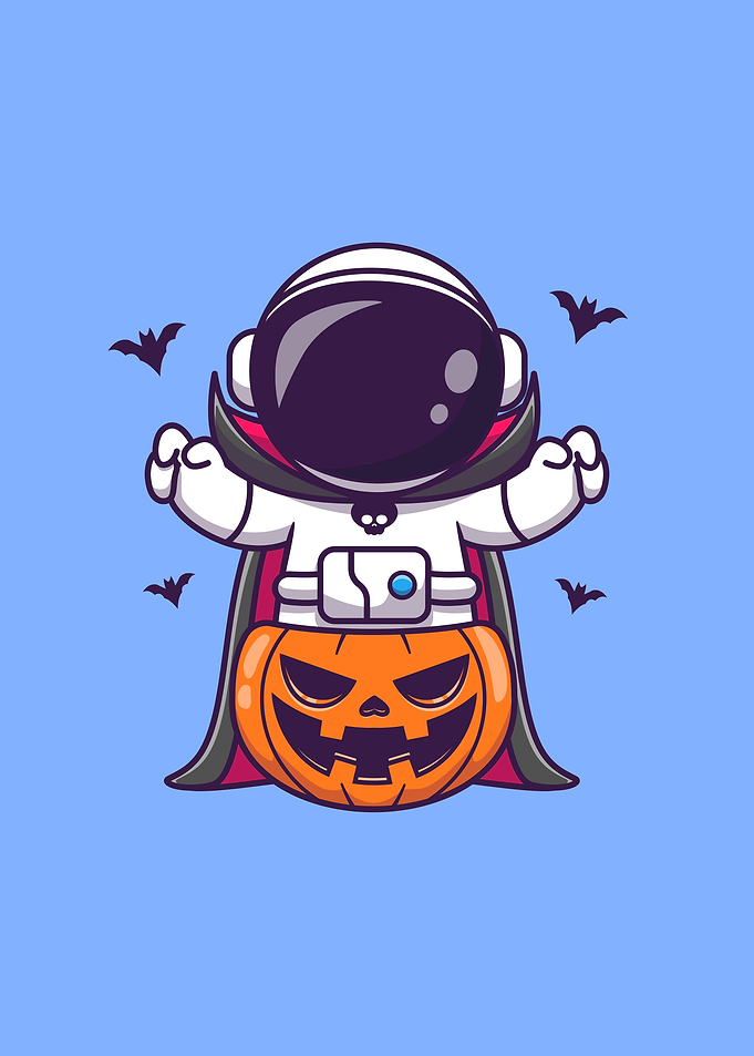 Cute astronaut dracula
