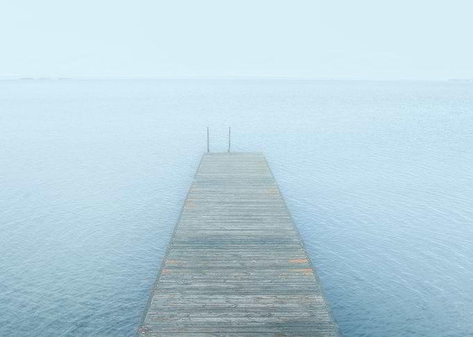 Retro jetty in fog