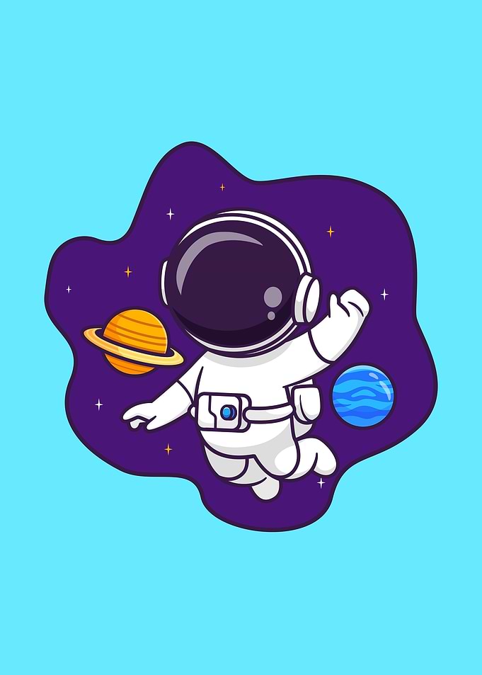 Cute astronaut floating