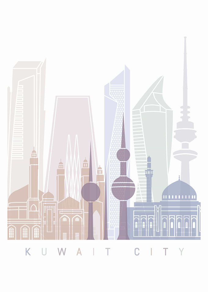 Kuwait city skyline poster