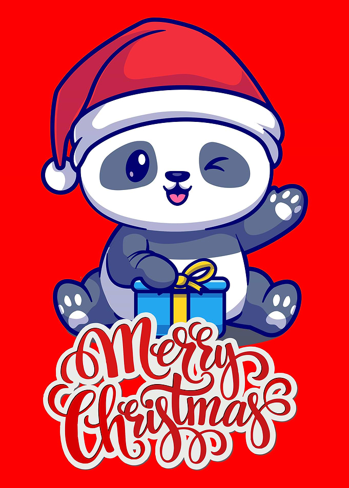 Cute Panda With Gift