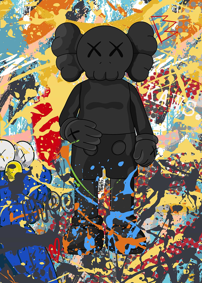 Abstract splatter kaws