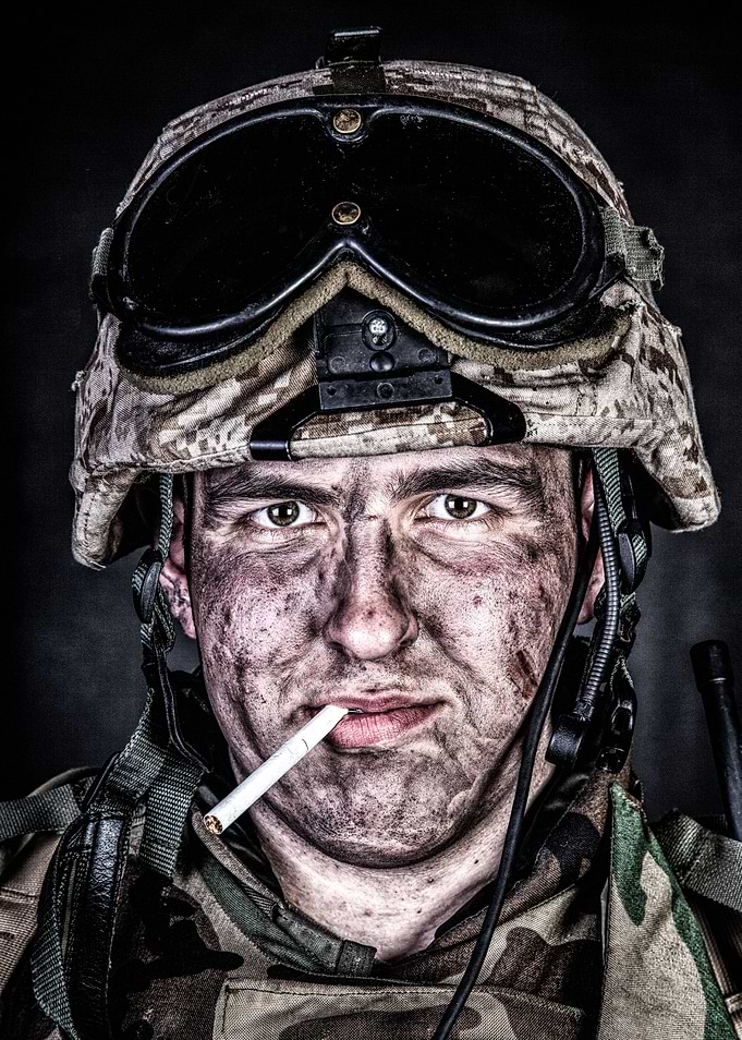 Marine in helmet