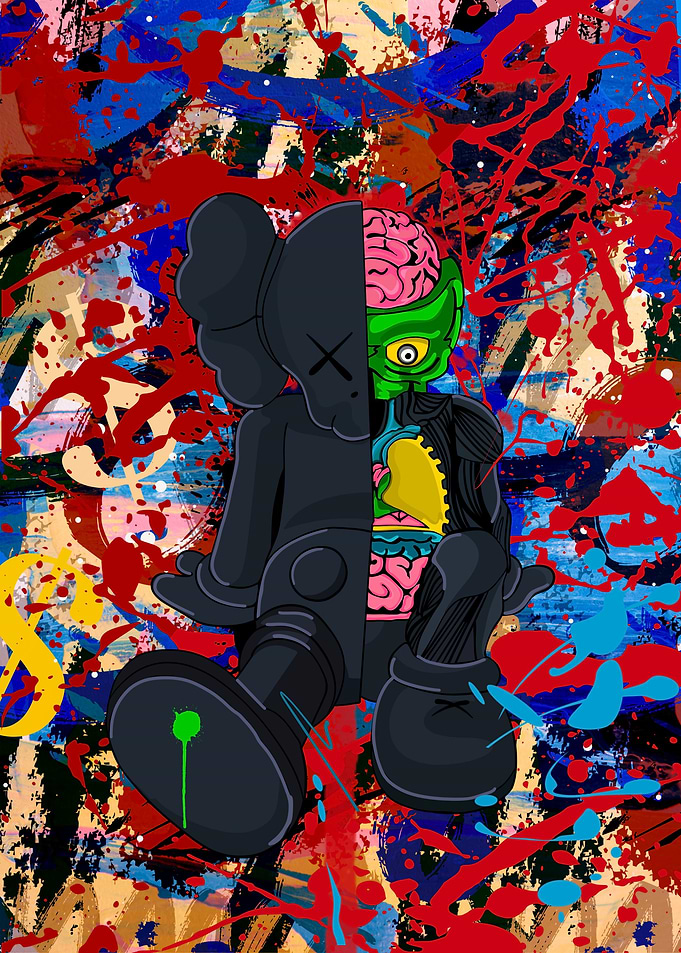 Abstract paint kaws