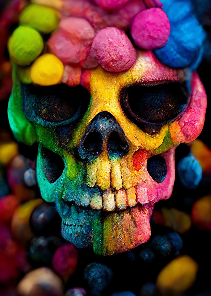 Multicolor Cotton Skull