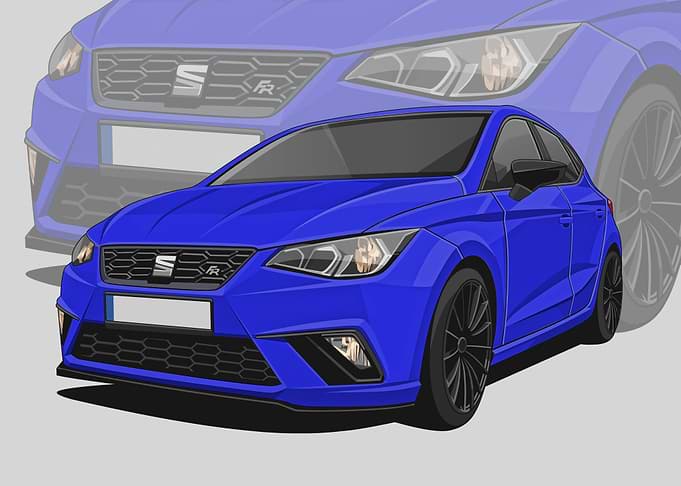 seat ibiza fr blue