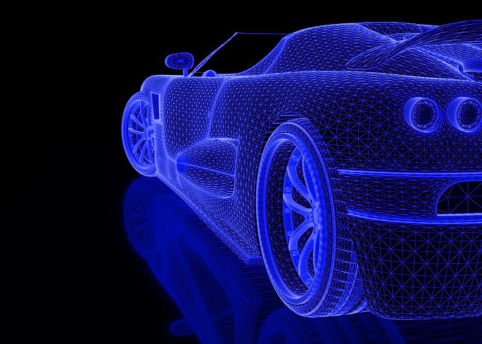 blue Car Three Dimensional
