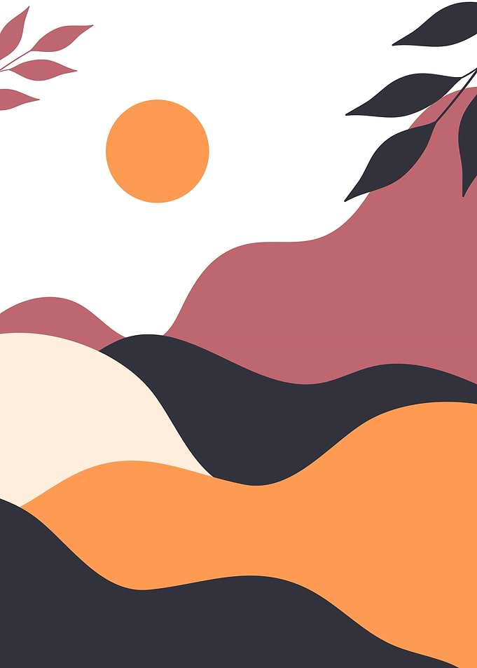 Mid century mountain leaf