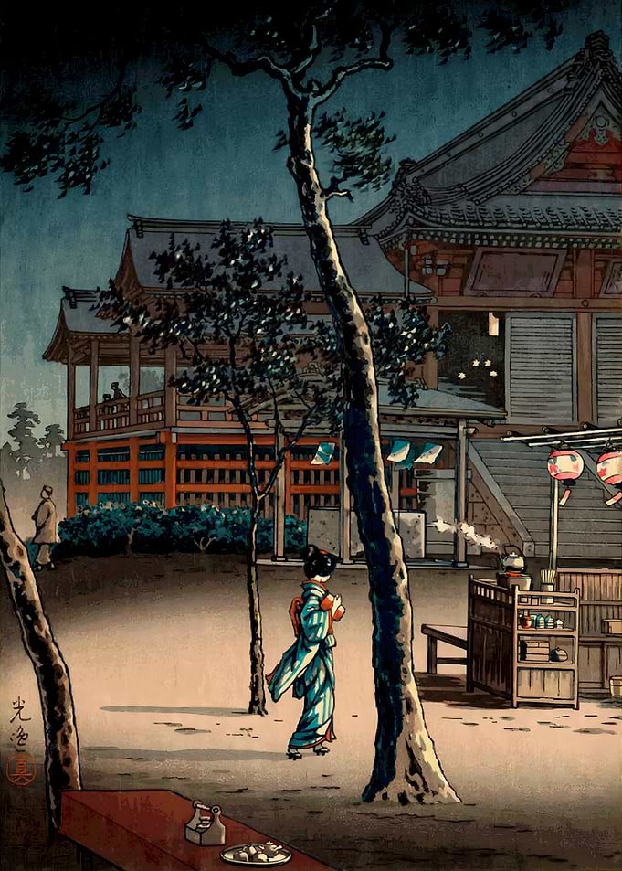 Ukiyoe Kiyomizudu in Ueno