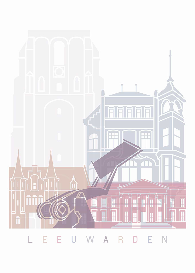 Leeuwarden skyline poster