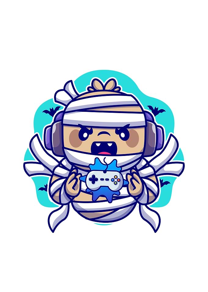 Cute mummy gaming