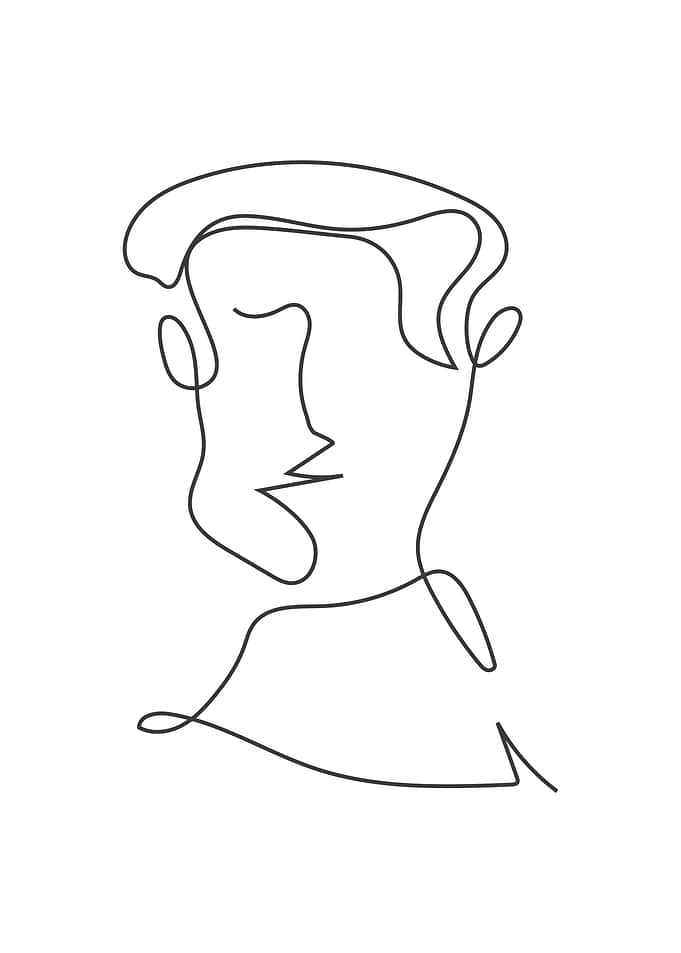 Abstract Man face line art