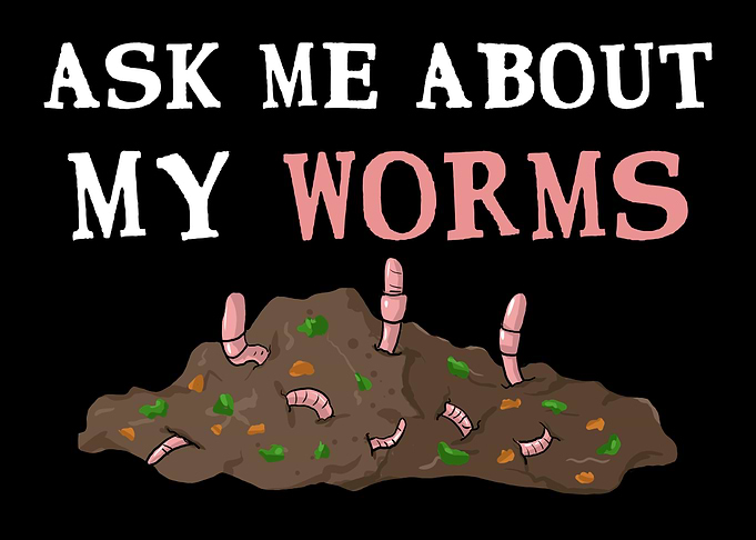 Funny Red Wiggler Worm Far