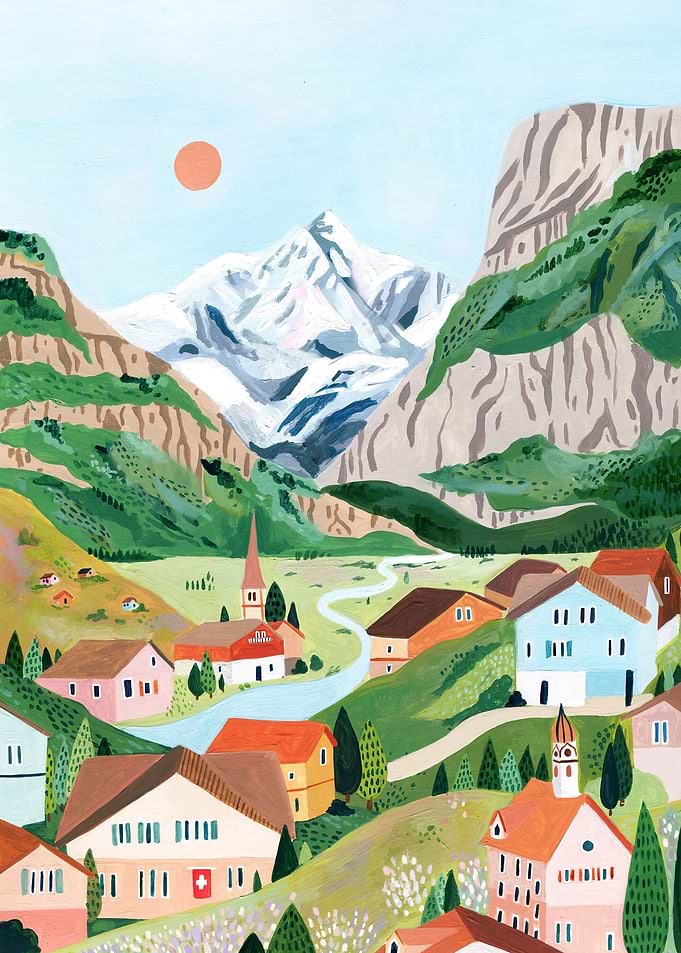 Switzerland Art Painted