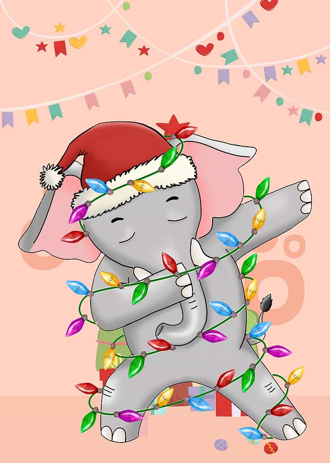 Dabbing Elephant Xmas