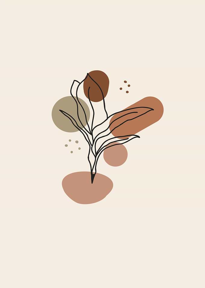 handrawn line art flower