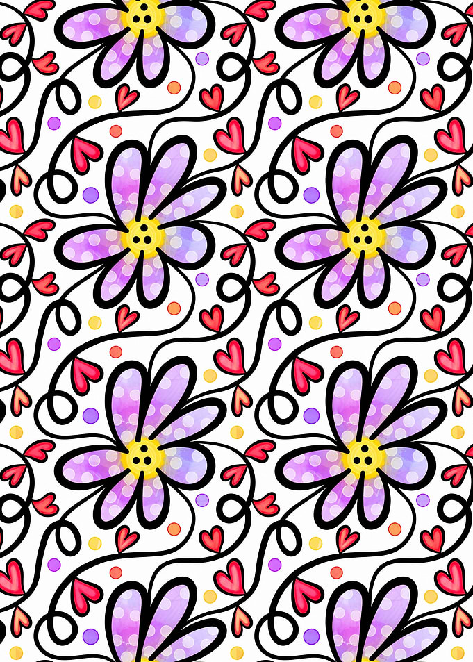 Doodle Heart Flower 08